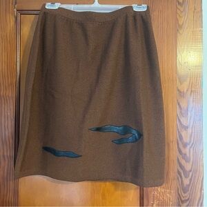 NWT vintage mini Skirt with Black leather Accents